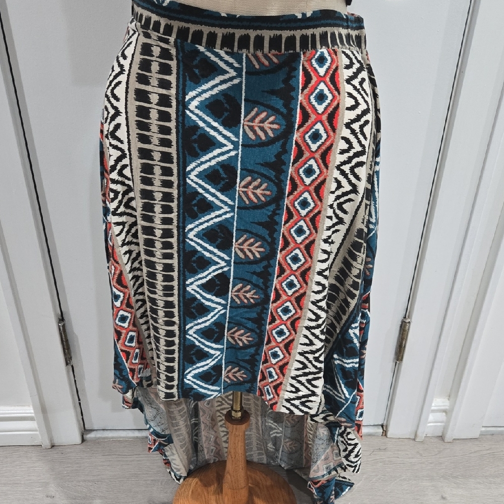 Chic High-Low Geometric Women's Skirt Small